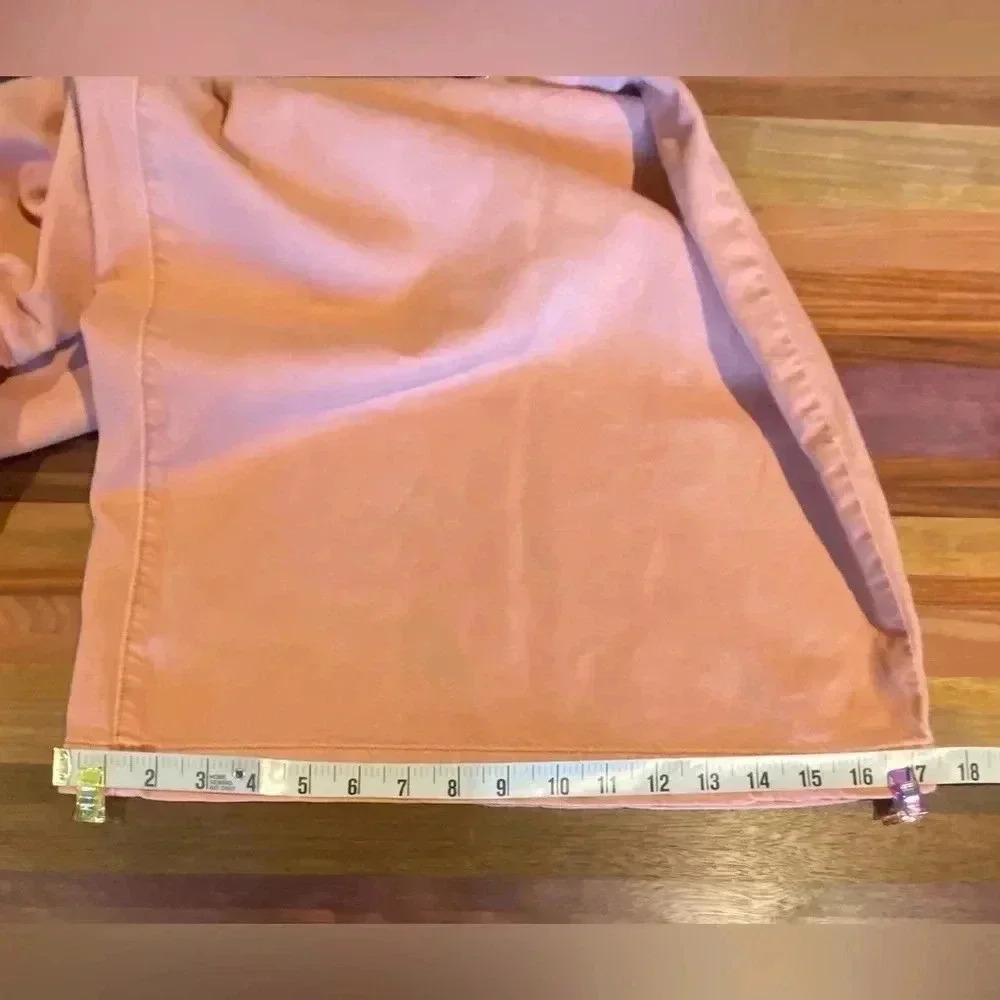 Anthropologie Pilcro High-Rise Cropped Paperbag Jeans in Peach, NWT, size XL - Picture 6 of 9